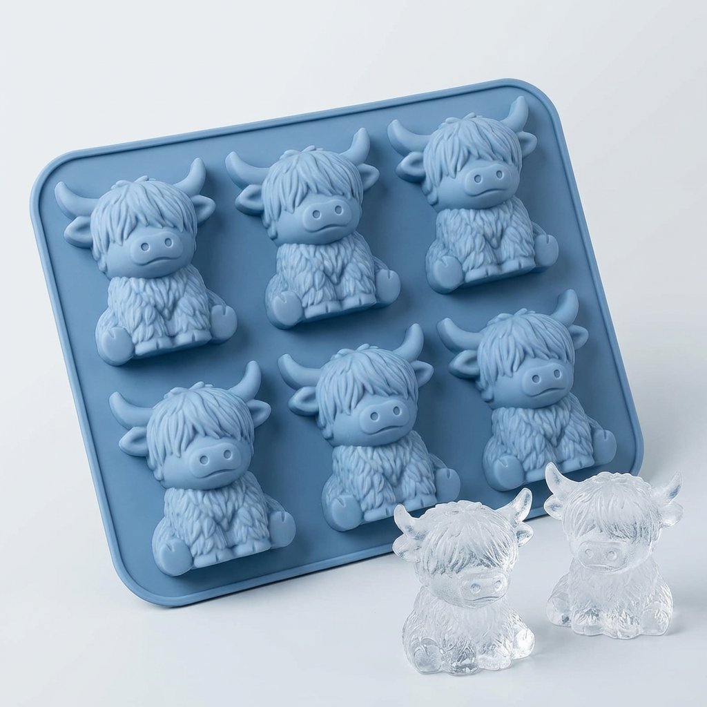 đź Mini Highland Cow Ice Cube Mold â Cute 3D Ice for Drinks, Parties & Gifts