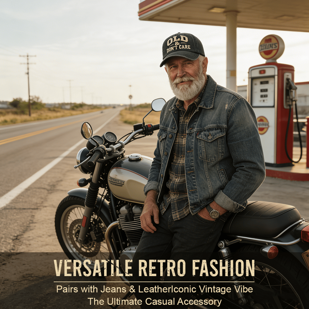 Retrobaseballkeps „Old & Don’t Care“ – Broderad keps i vintage-stil 🧢