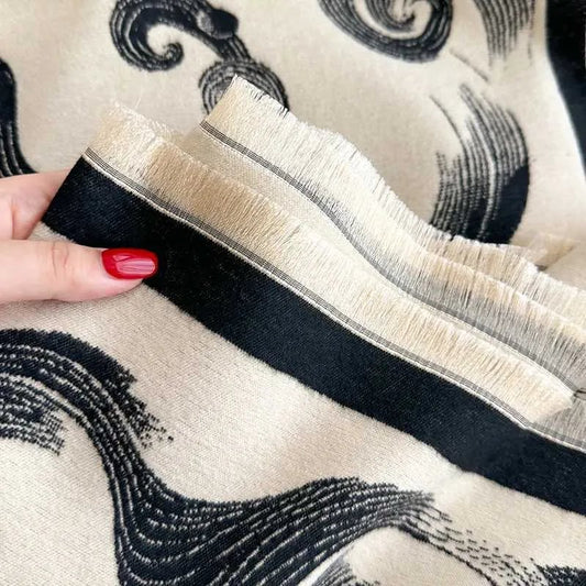 100 % ren kashmir, dubbelsidig blommig sjal