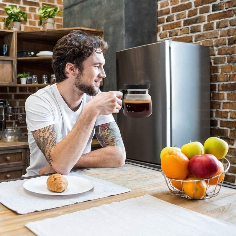 💕49% RABATT💖☕ 473 ml glasmugg – i kaffekannastil