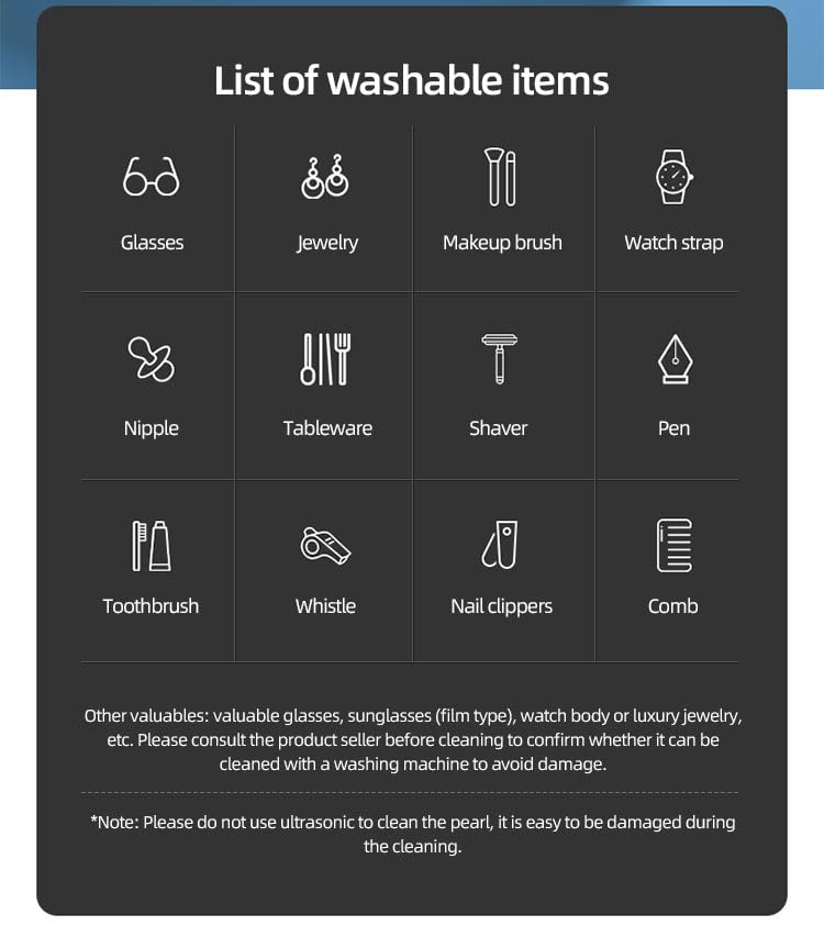 Bärbar och multifunktionell smart ultraljudsrengörare