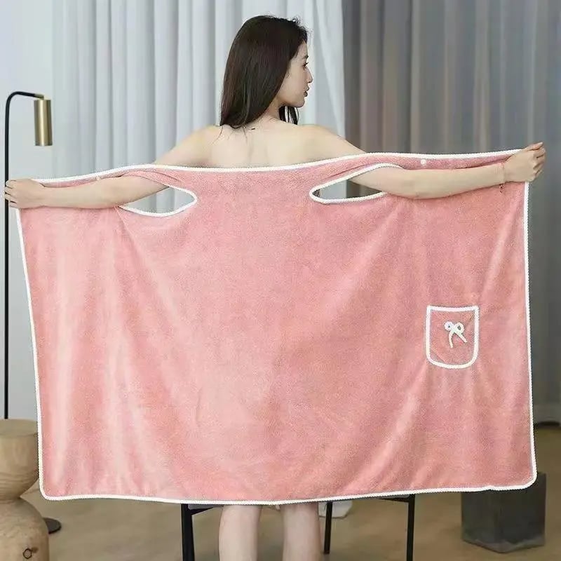 Badekåpe i korallfleece för kvinnor